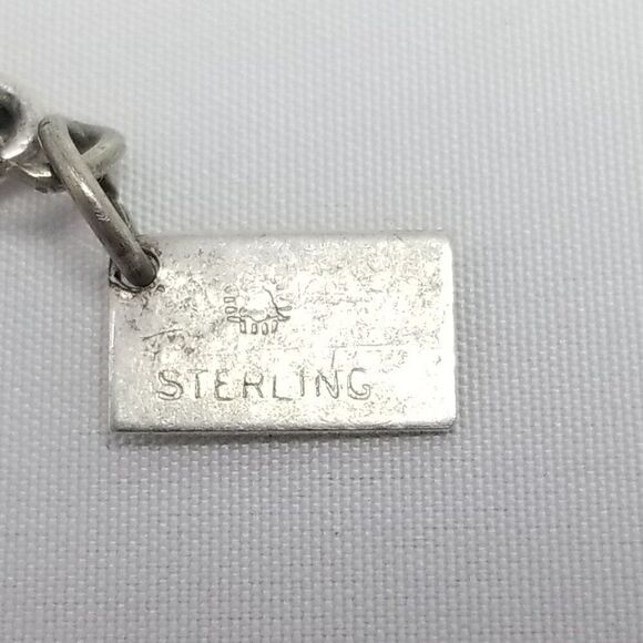 Vintage Sterling Silver Albuquerque New Mexico Skull Wagon Wheel Charm Pendant - Picture 5 of 7